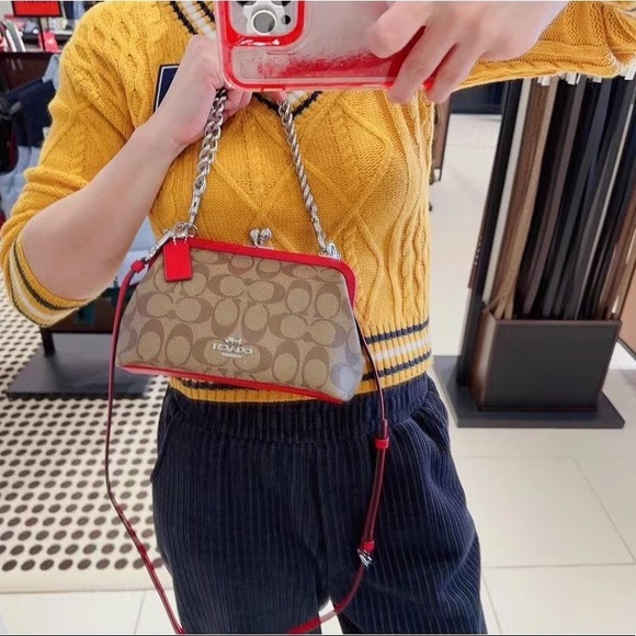 Coach Bags Nwt Coach Nora Kisslock Crossbody In Signature Canvas Msrp Poshmark